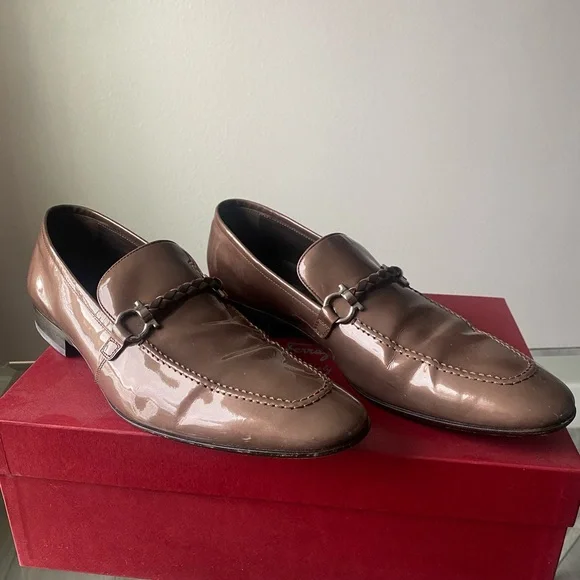 Mens ferragamo bronze colored loafers in size 8.5 Loafer with Gancini detail - Men | Ferragamo main image 4